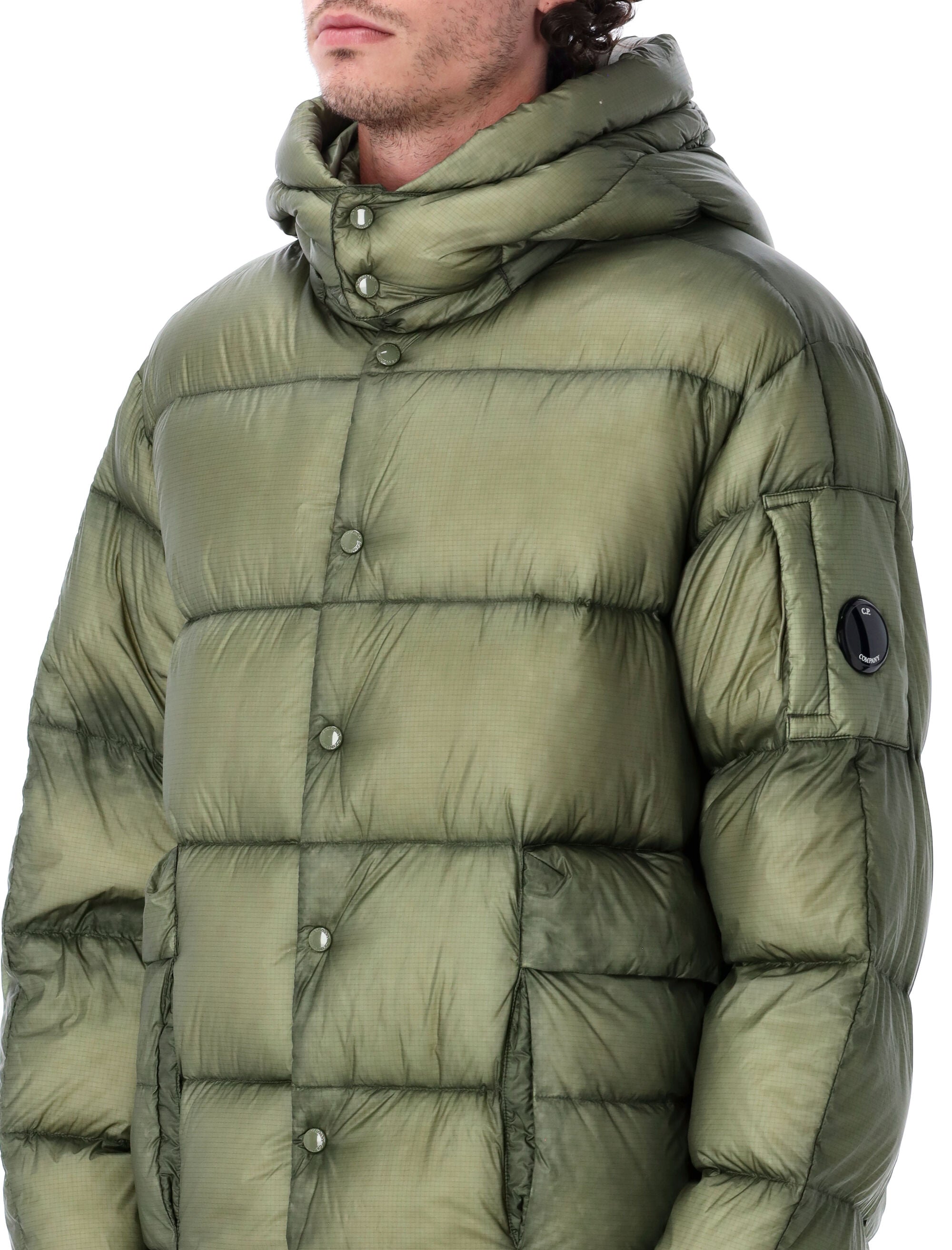 C.P.COMPANY Men's Regular Fit Shell Puffer Jacket with Adjustable Hood