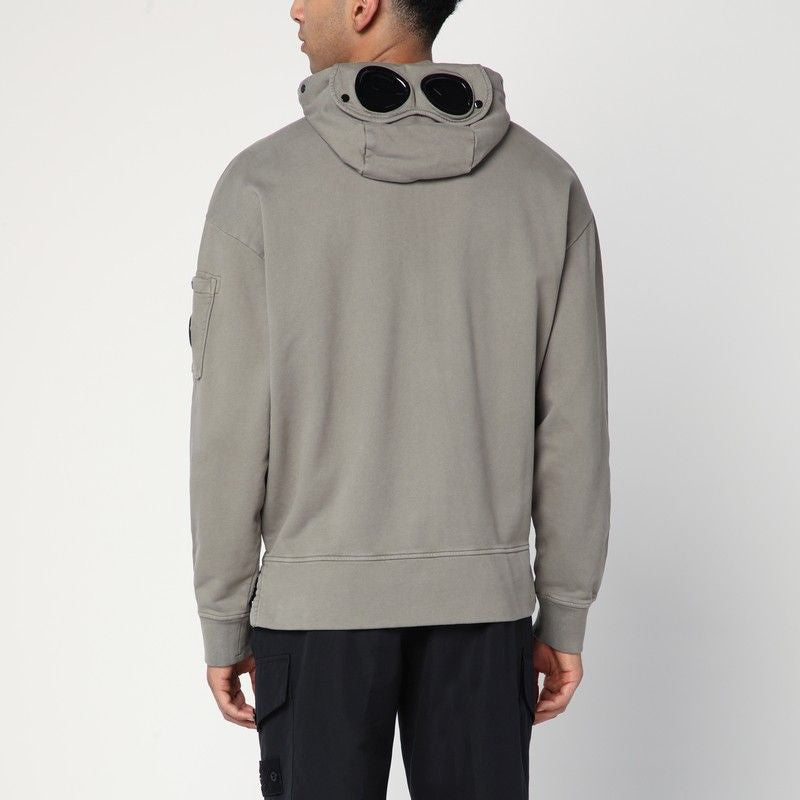 C.P.COMPANY Men's Rock Grey Zip-Up Sweatshirt - Size S