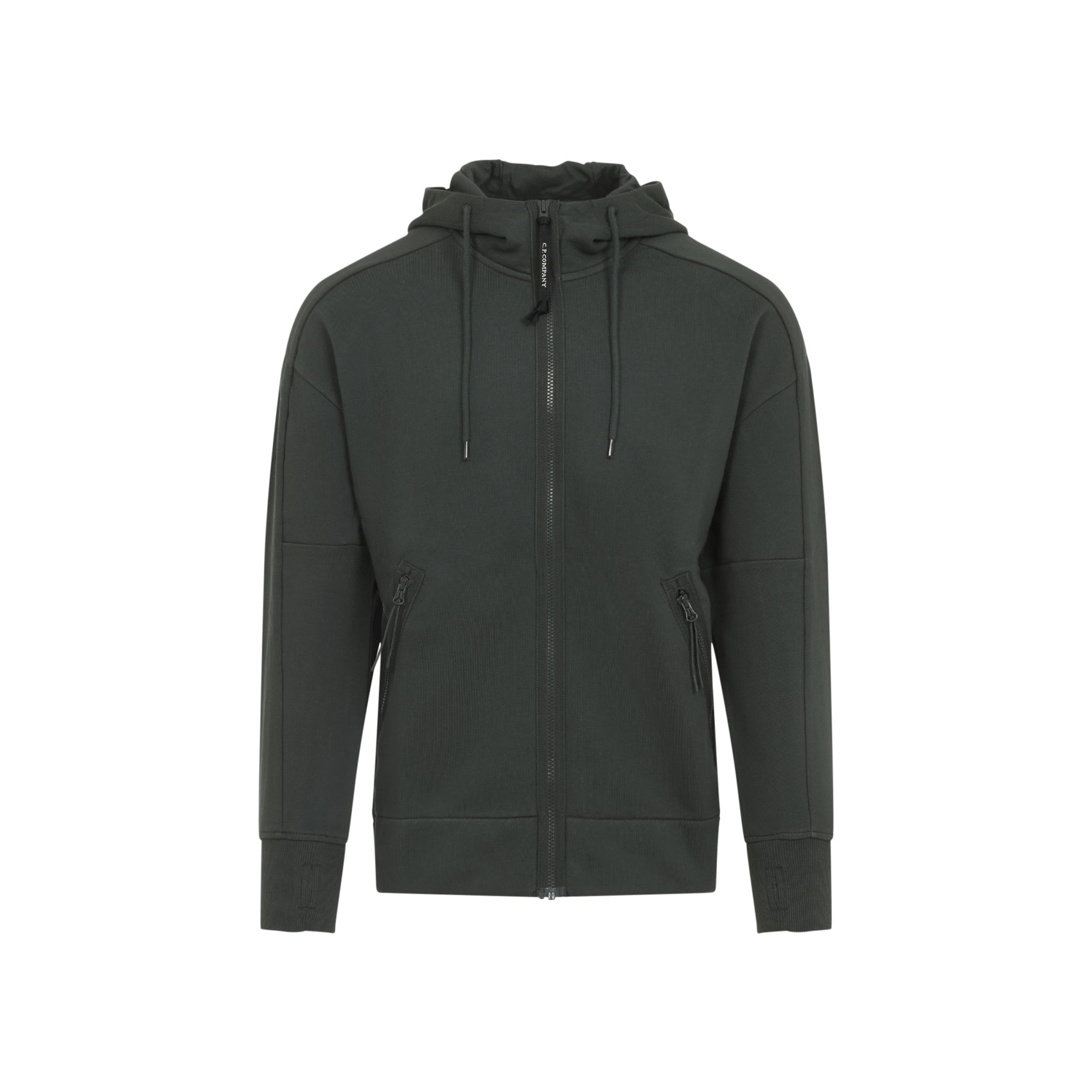 C.P.COMPANY Men's Zip-Up Hoodie with Goggle Detail