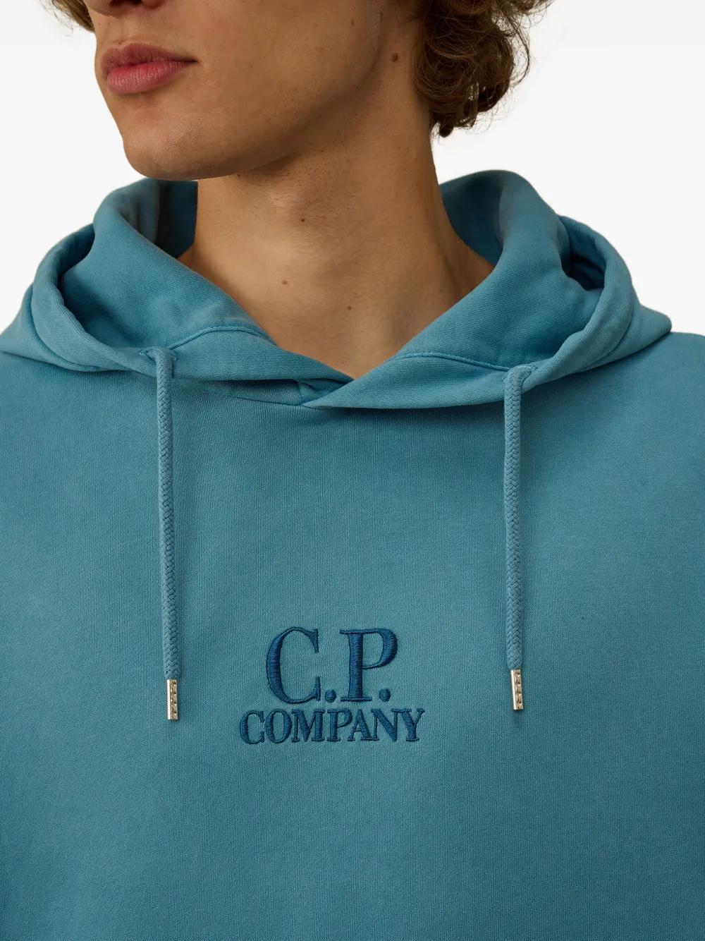 C.P.COMPANY Embroidered Logo Hoodie for Men