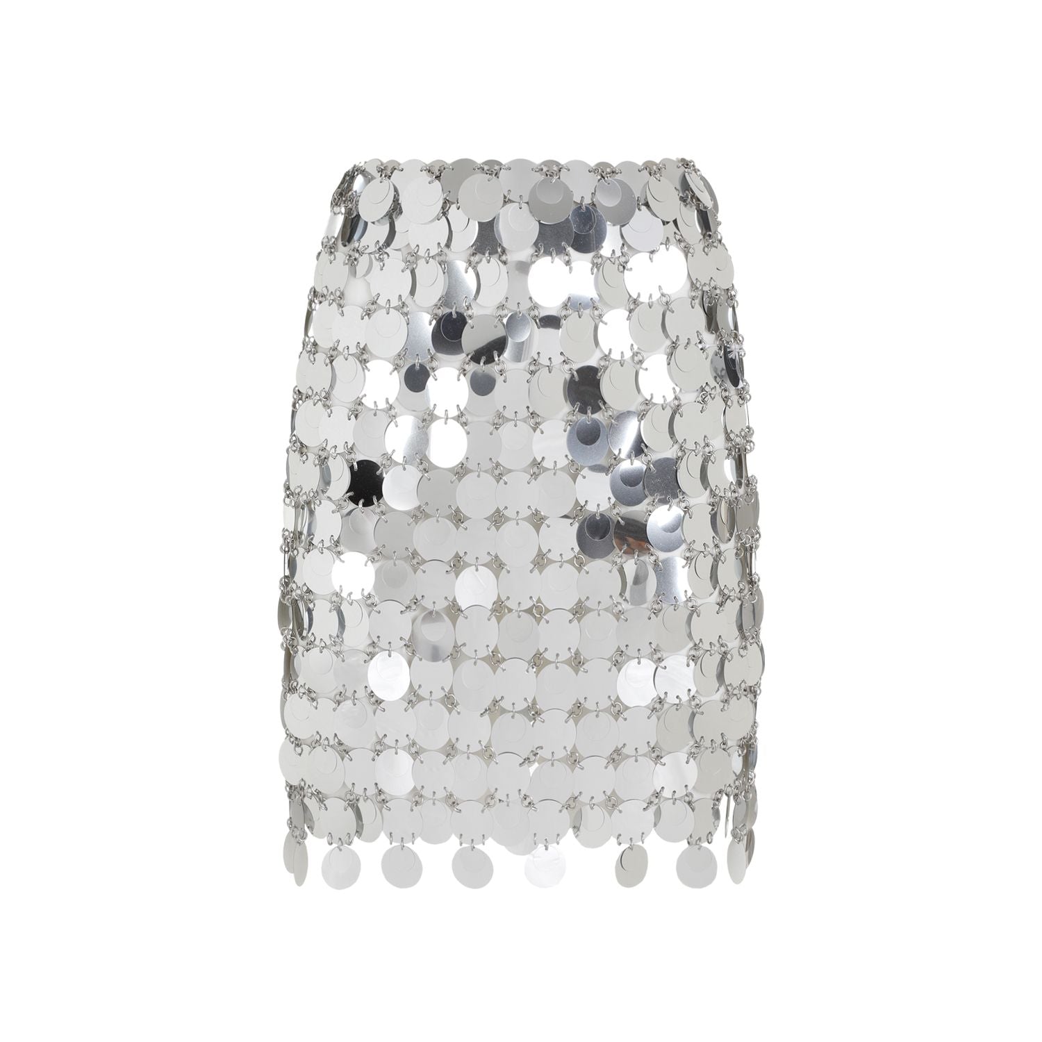 PACO RABANNE Metallic Round Sequin Mini Skirt