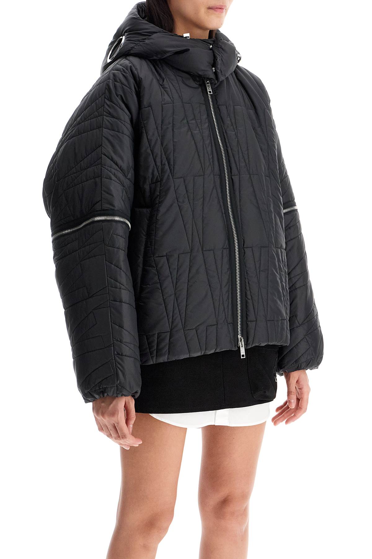 MONCLER GENIUS Women’s Zip-Up Jacket with Hood and Removable Sleeves - Size 02