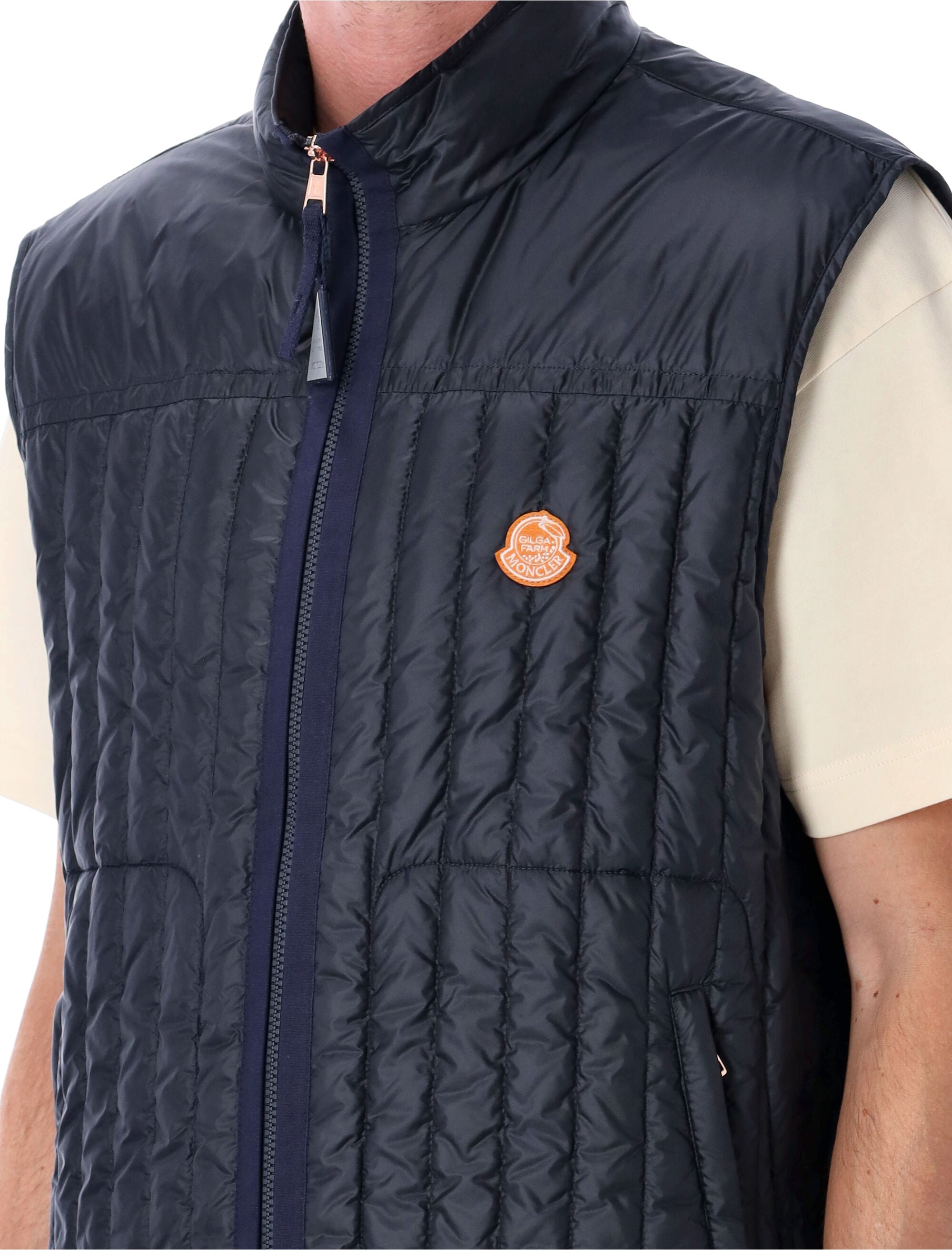 MONCLER GENIUS Men's Down-Filled Tangerine Mini Vest