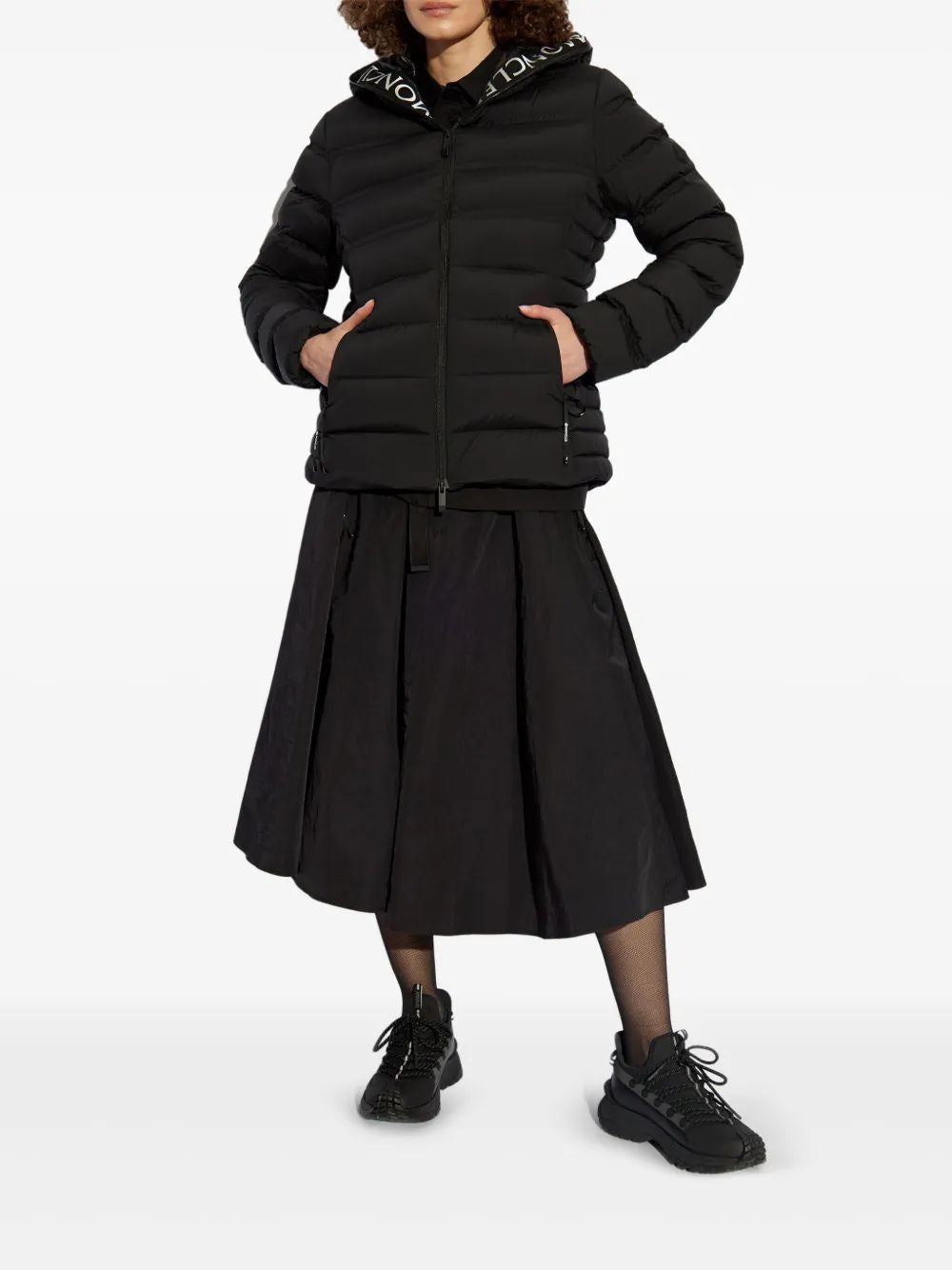 MONCLER Slim Fit Down Jacket with Zipped Hood for Women