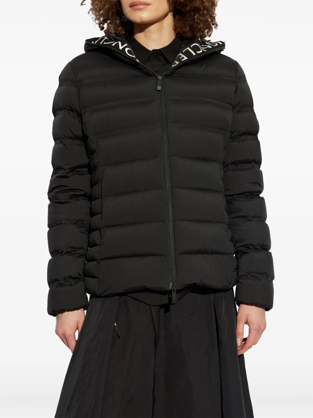 MONCLER Slim Fit Down Jacket with Zipped Hood for Women