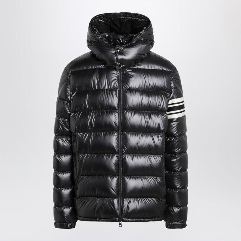 MONCLER Men's Glossy Quilted Down Jacket with Double Front Zip