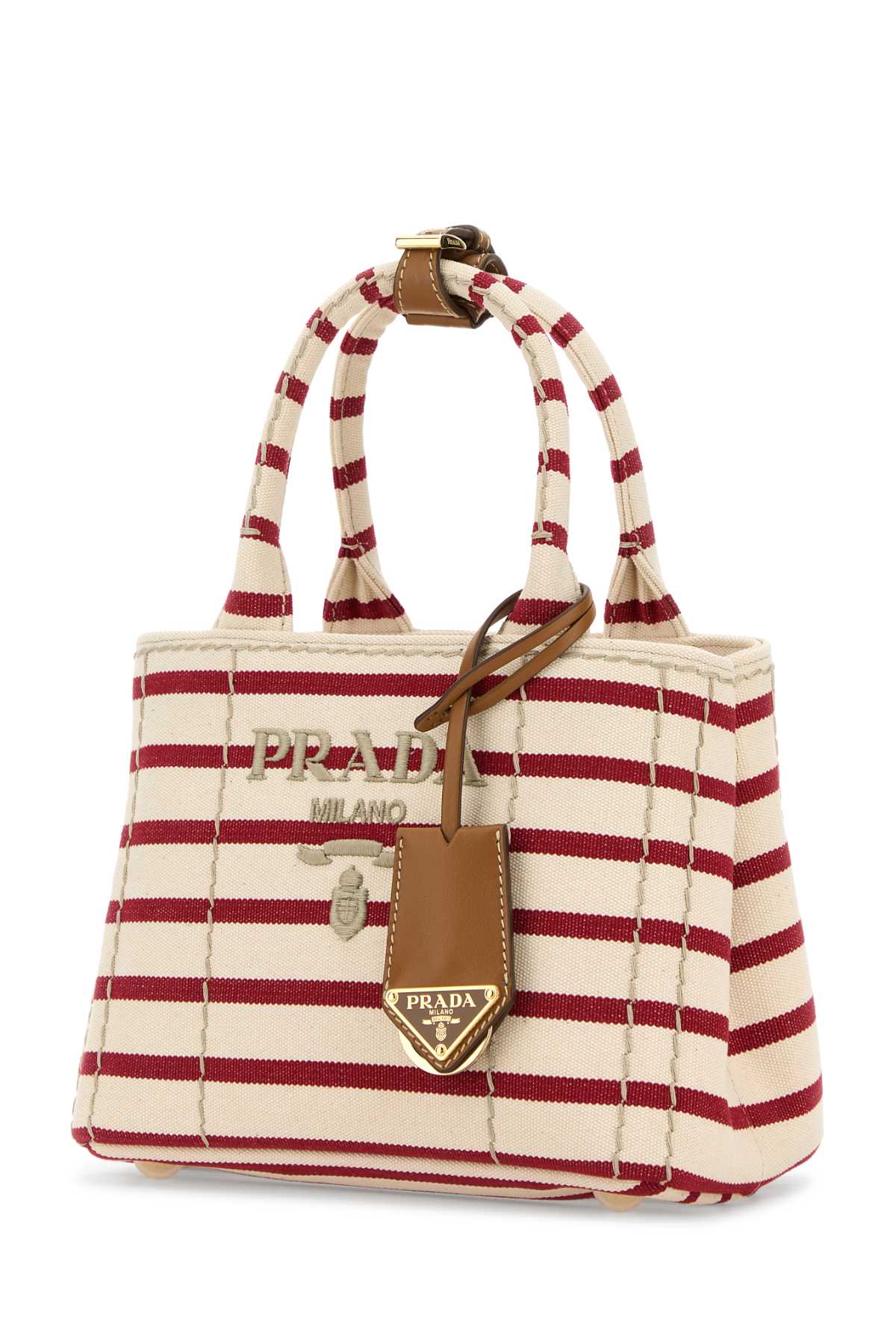 PRADA Embroidered Canvas Mini Handbag
