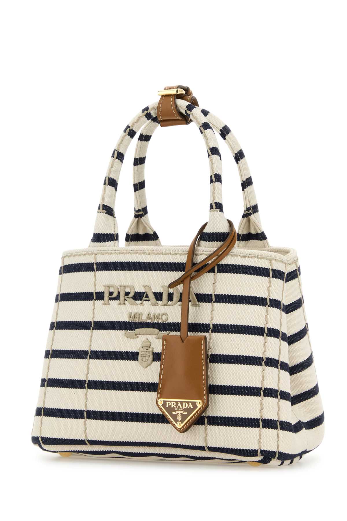 PRADA Mini Embroidered Canvas Handbag