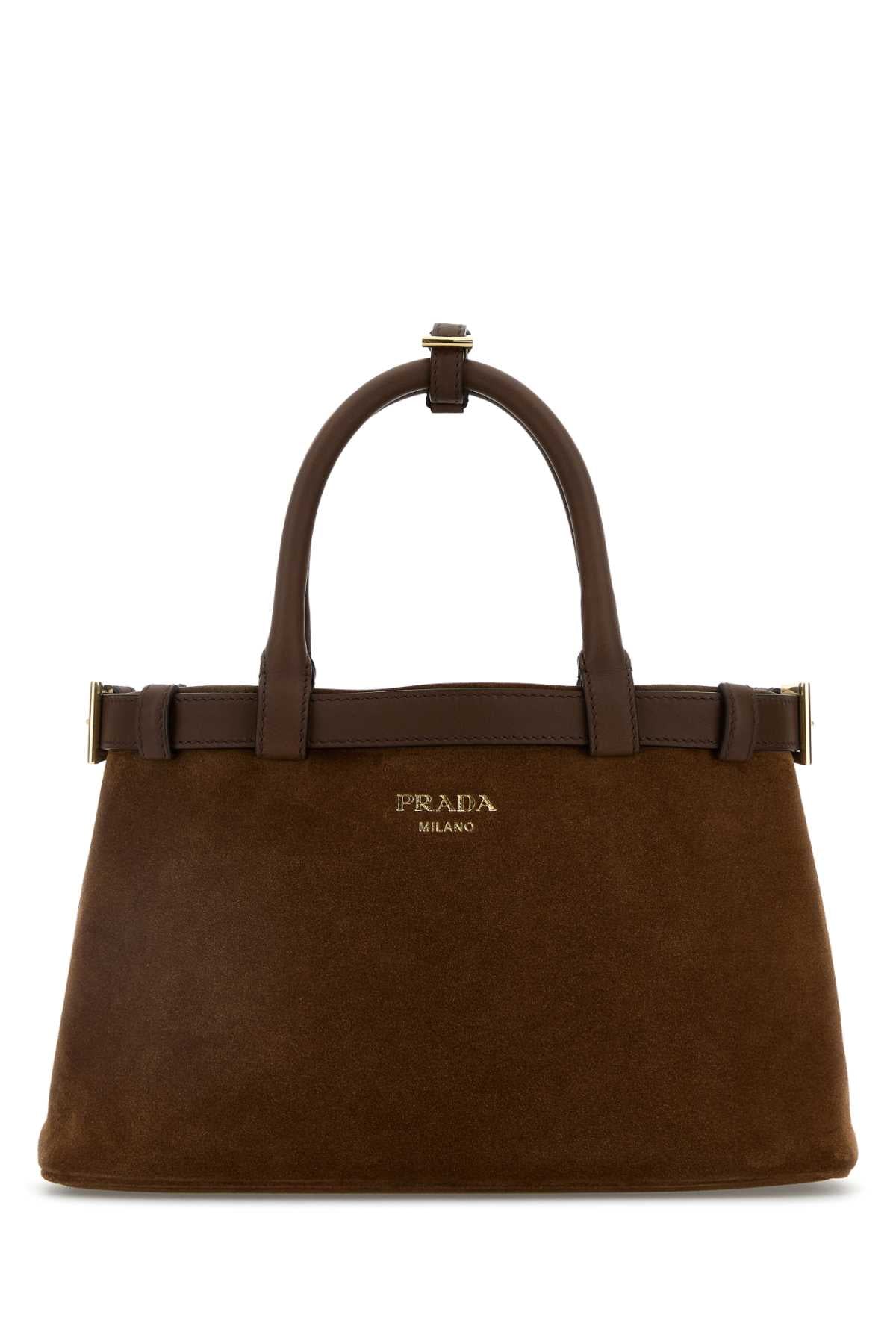 PRADA Suede Buckle Handbag for Women
