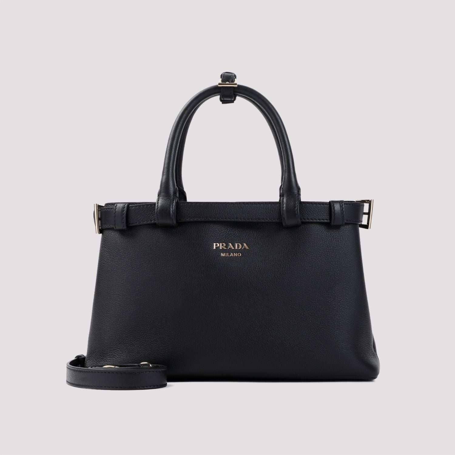PRADA Mini Leather Buckle Handbag