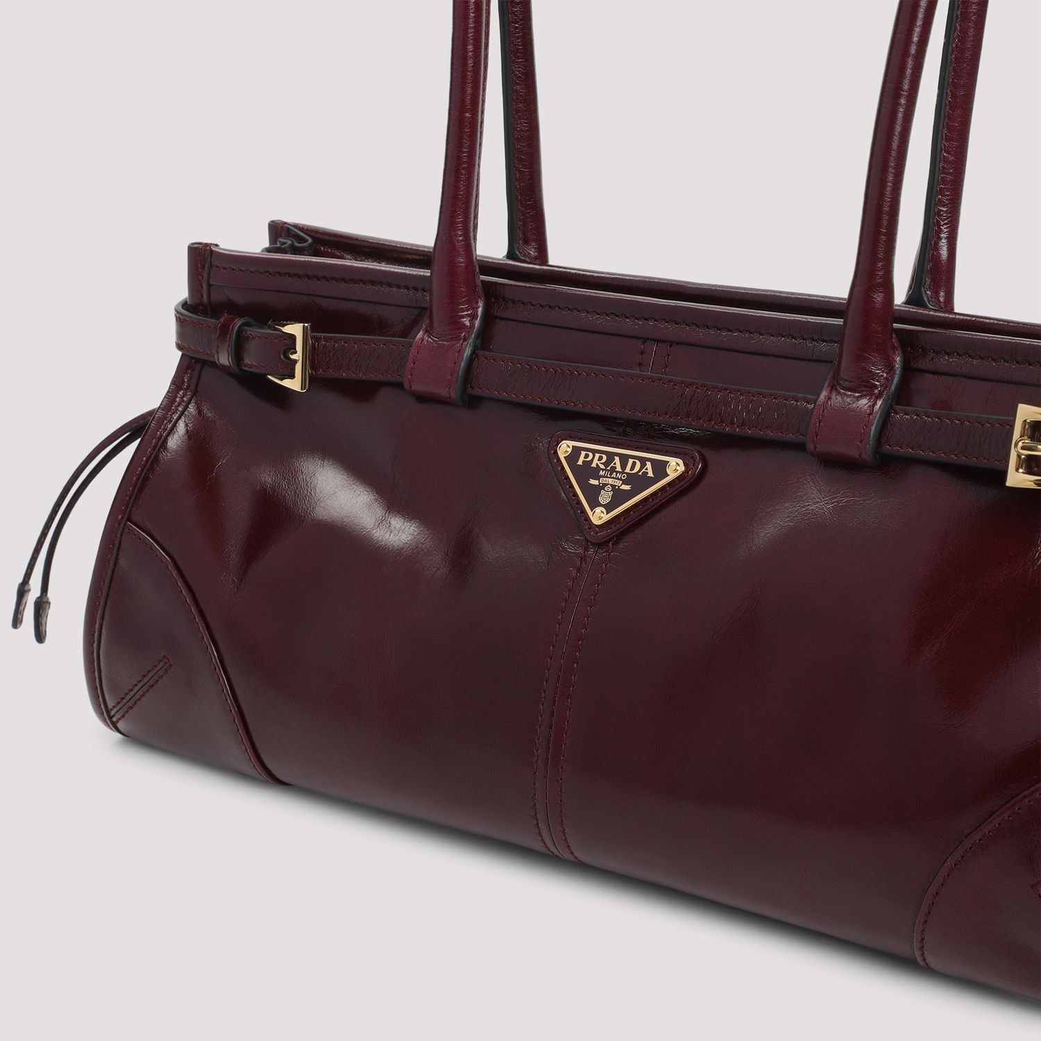 PRADA Medium Leather Handbag with Adjustable Strap