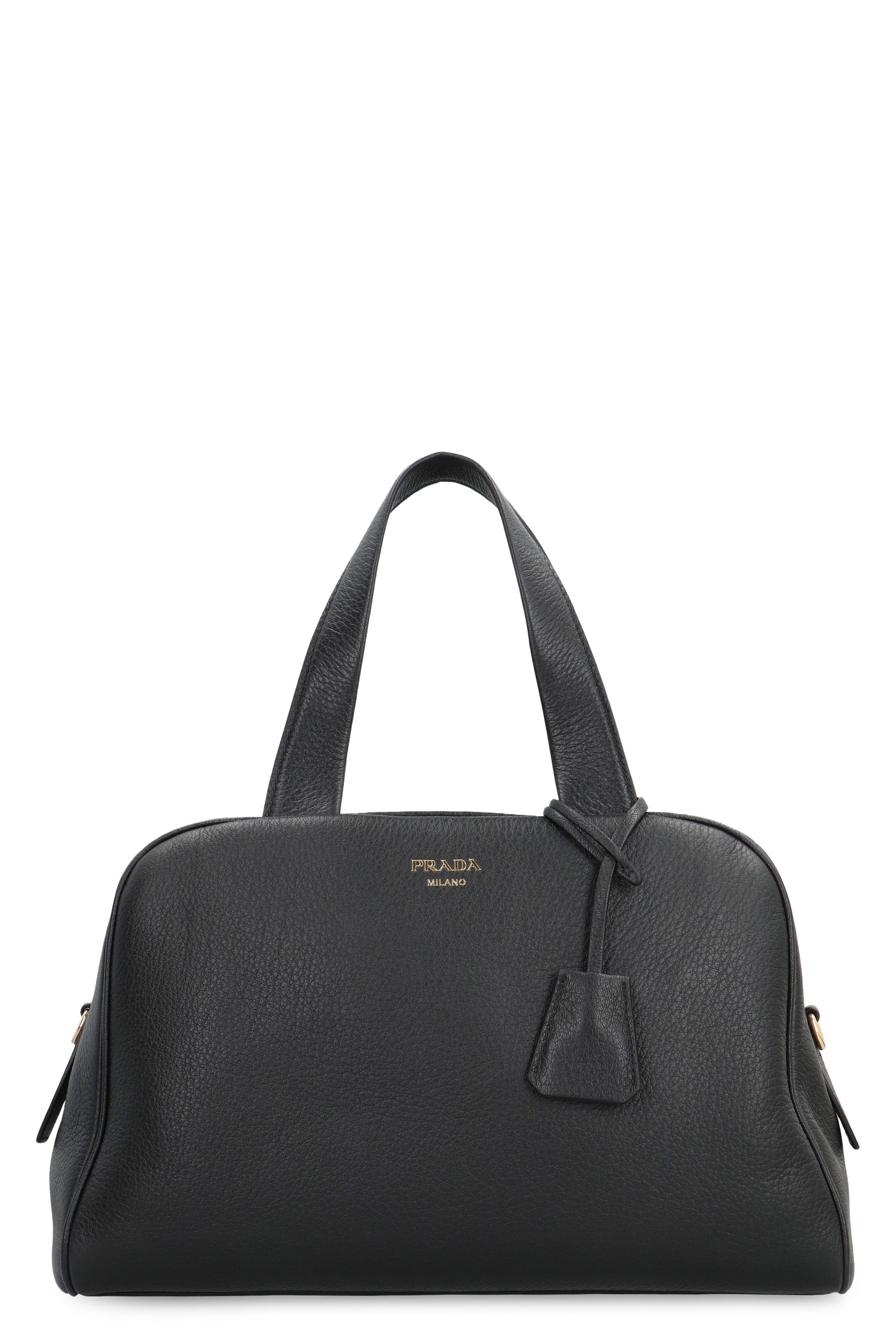 PRADA Large Leather Boston Handbag