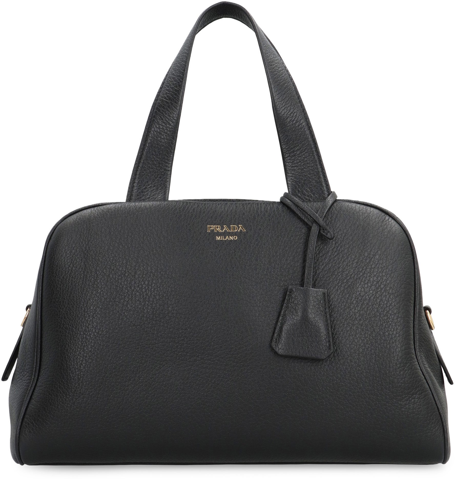 PRADA Large Leather Boston Handbag