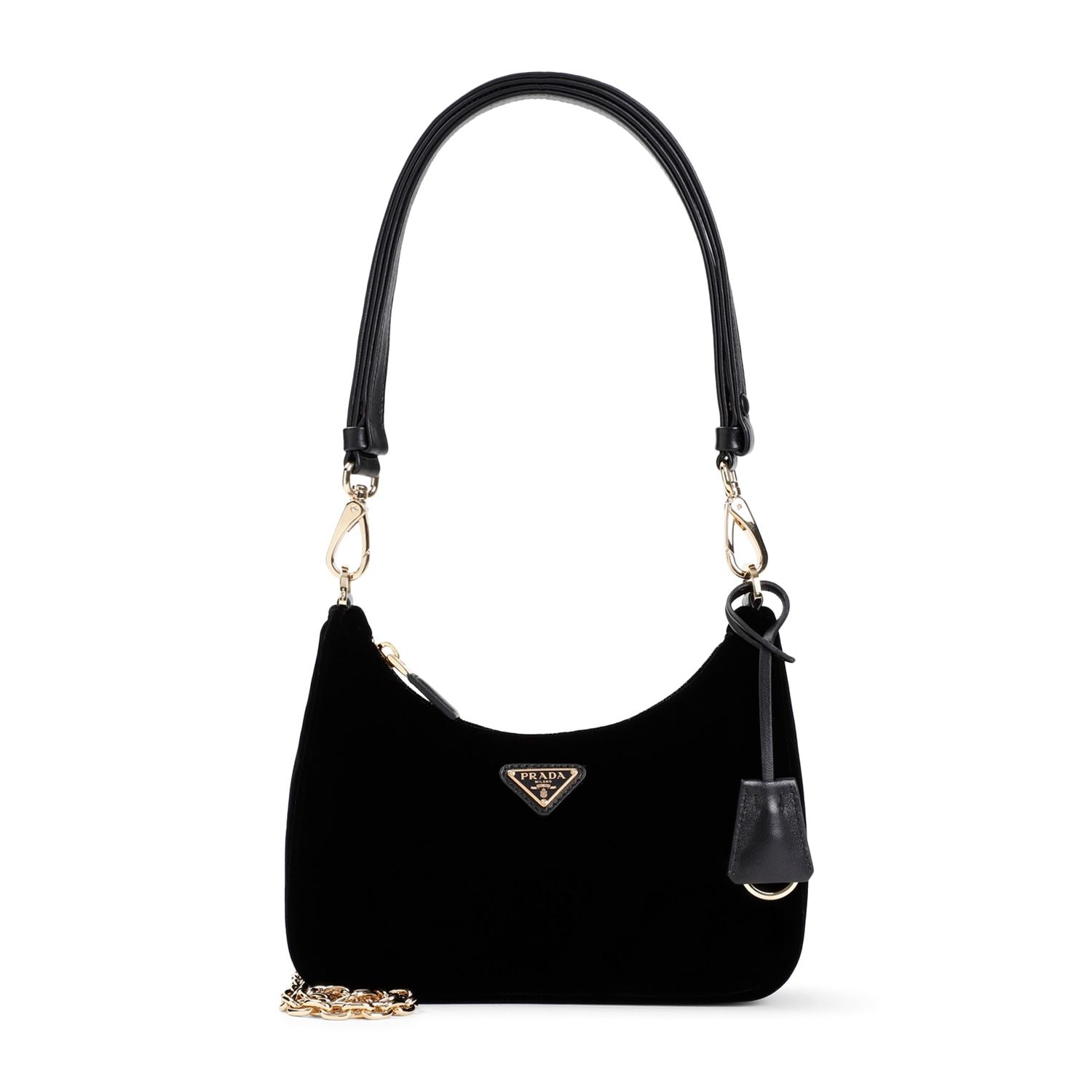 PRADA Elegant Mini Velvet Shoulder Bag
