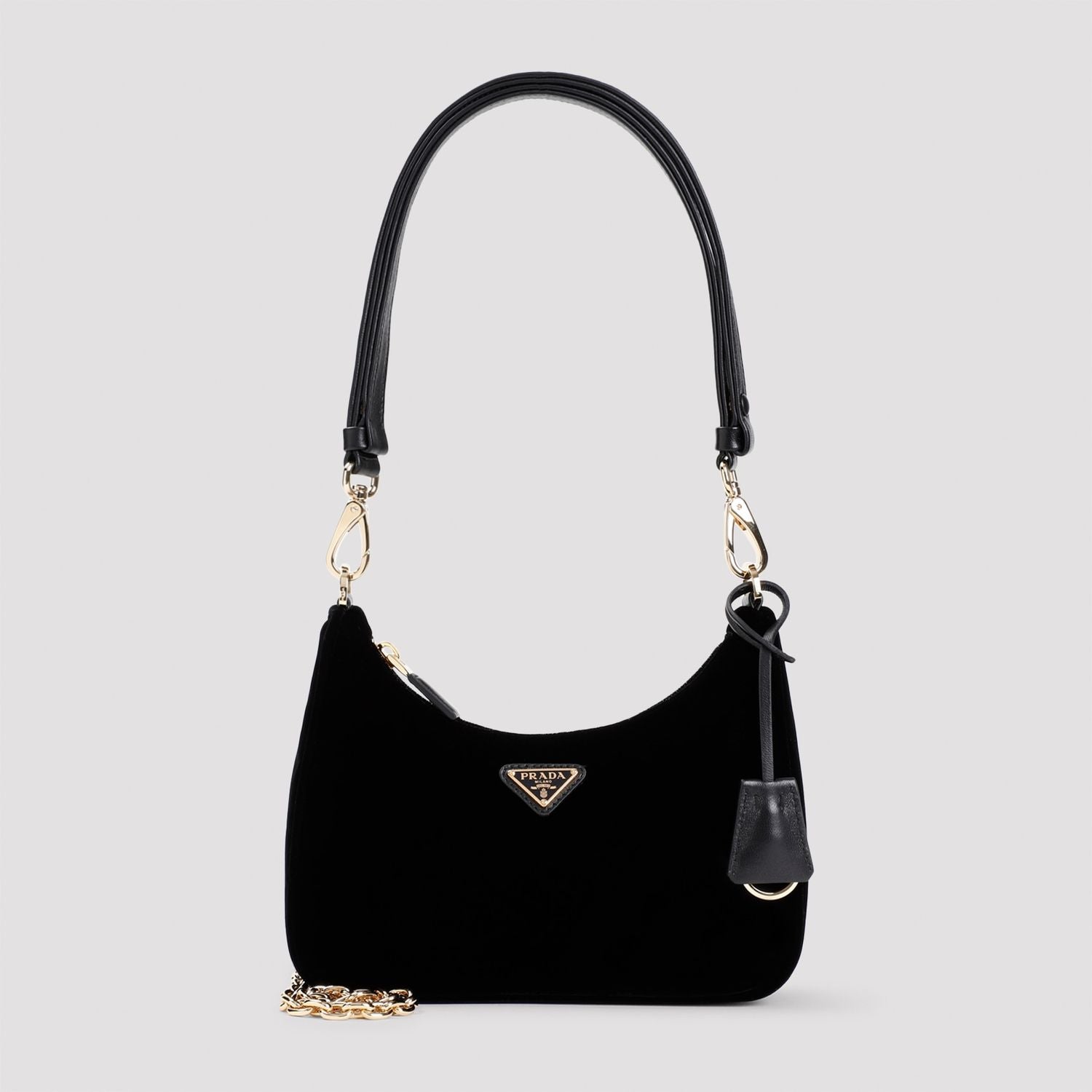 PRADA Elegant Mini Velvet Shoulder Bag