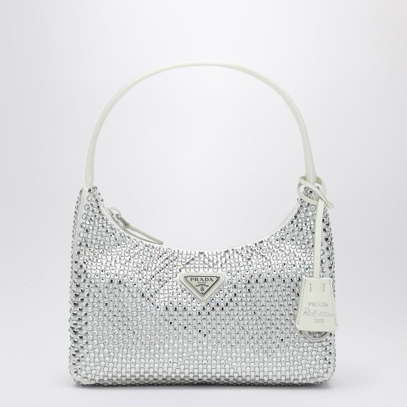 PRADA Mini Re-Edition Handbag with Crystals