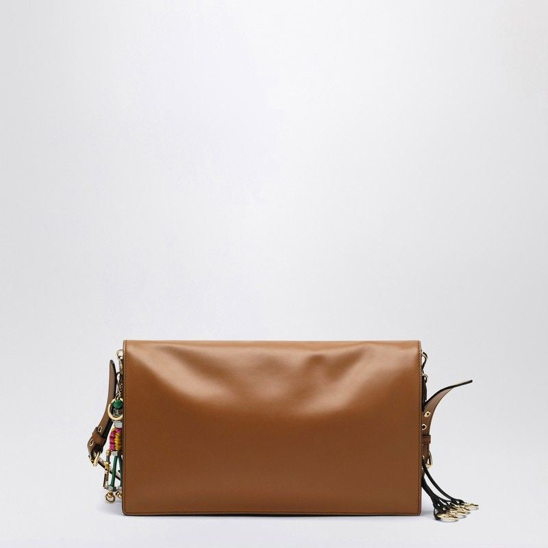 PRADA Soft Sound Large Leather Handbag with Charms