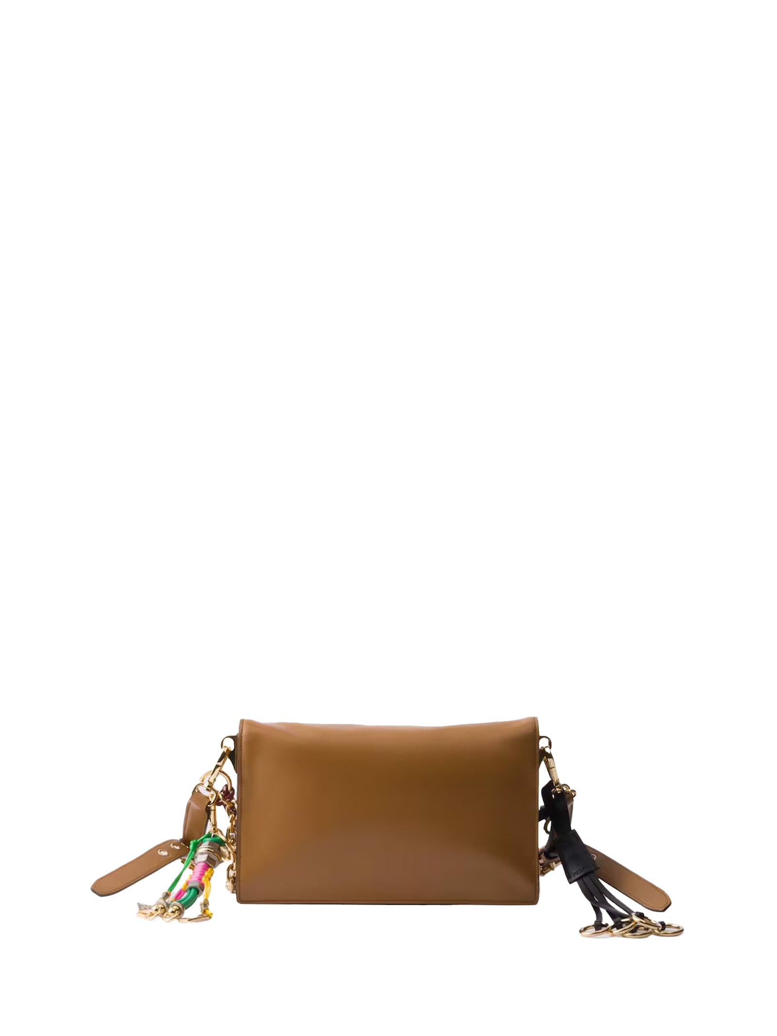 PRADA Mini Soft Sound Leather Shoulder Handbag with Charms - FW25