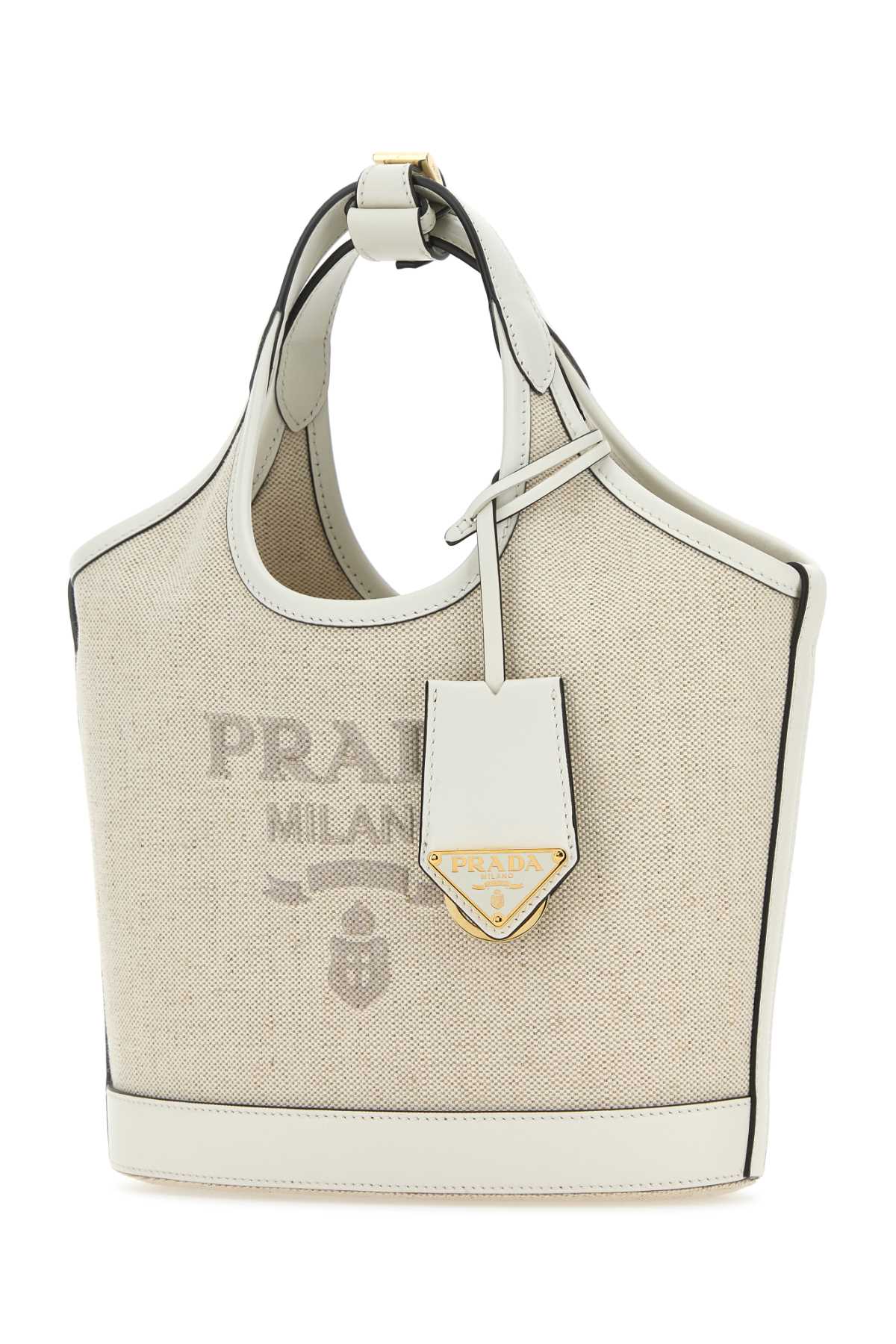PRADA Mini Sand Canvas Handbag