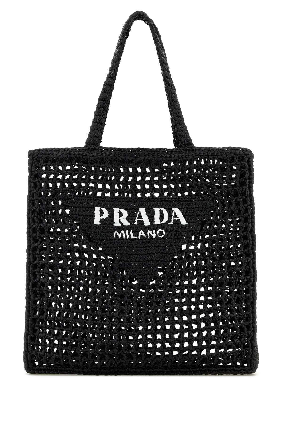 PRADA Mini Raffia Shopping Handbag