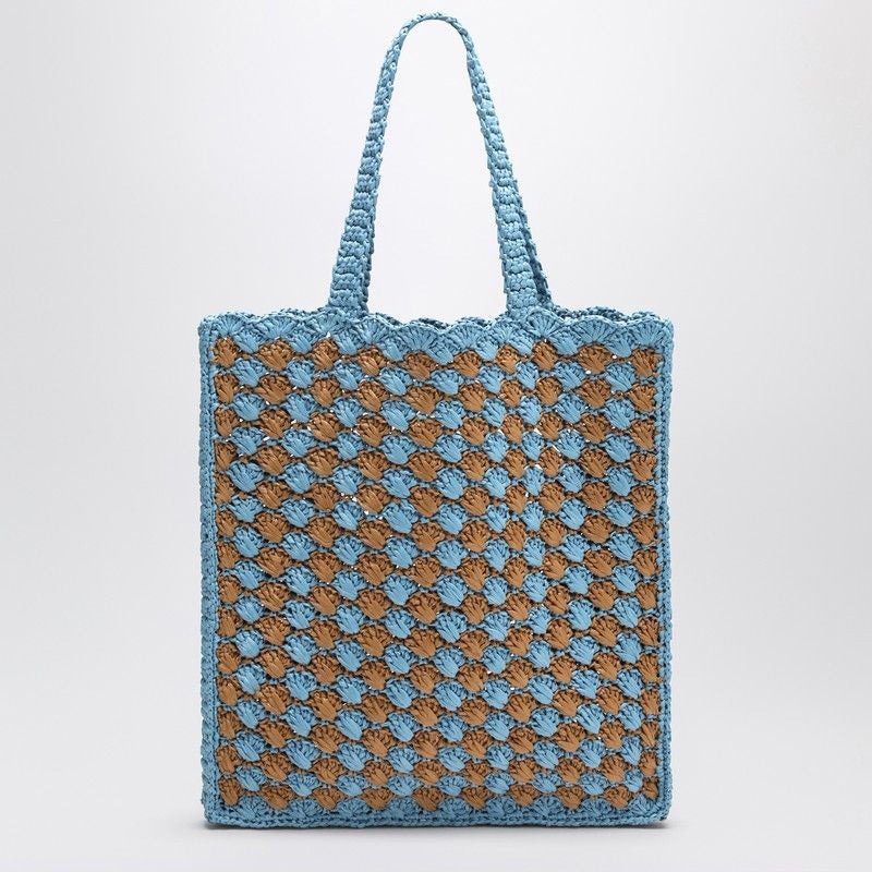 PRADA Crochet Tote Handbag with Logo