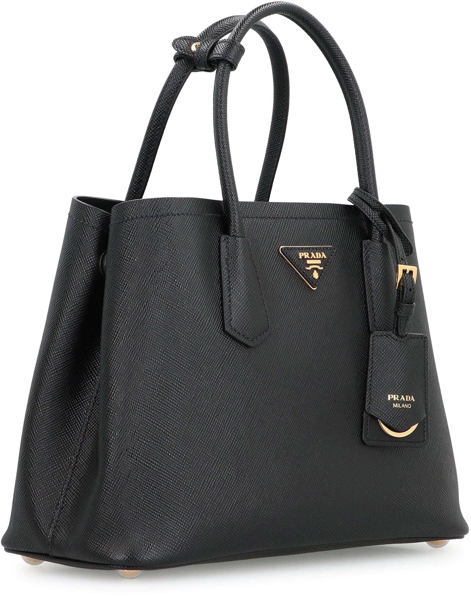 PRADA Double Medium Leather Handbag - Chic and Stylish