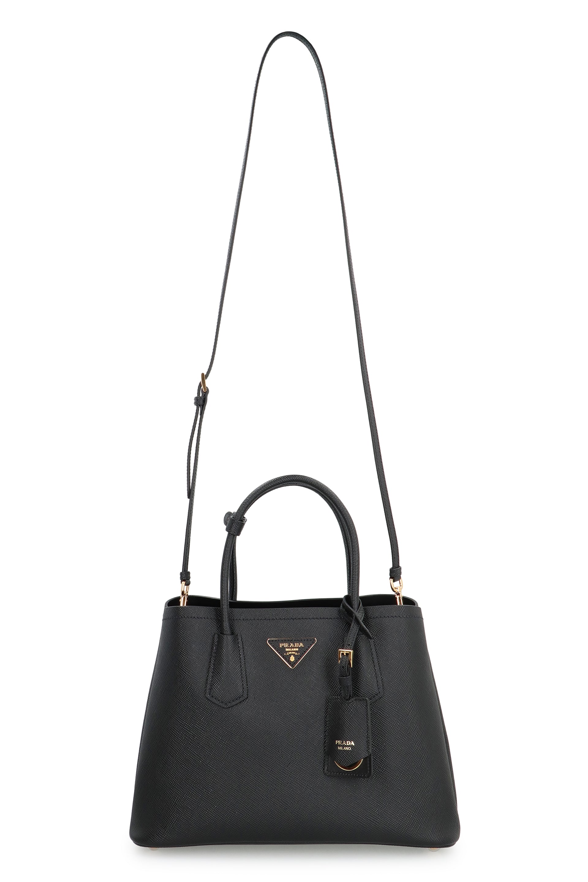 PRADA Double Medium Leather Handbag - Chic and Stylish