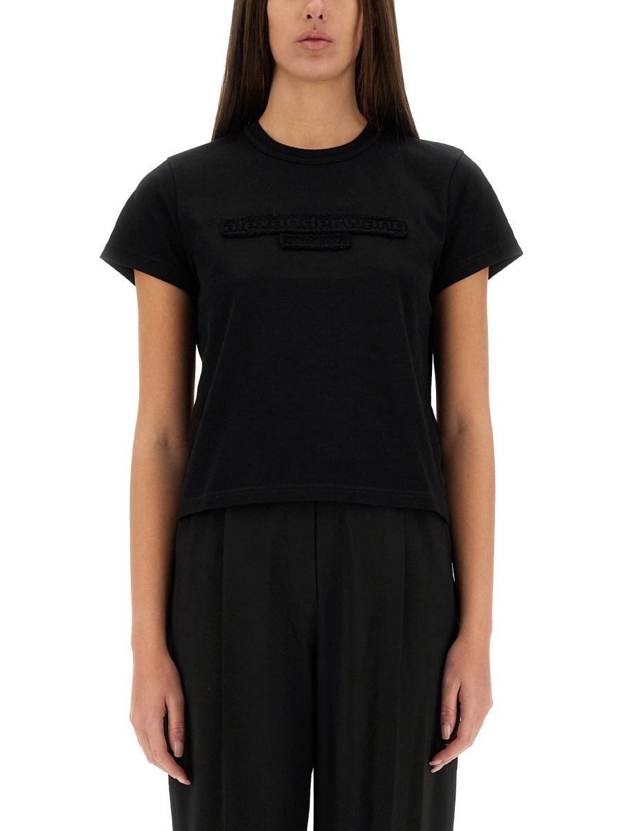 ALEXANDER WANG Embroidered Logo T-Shirt - Size S