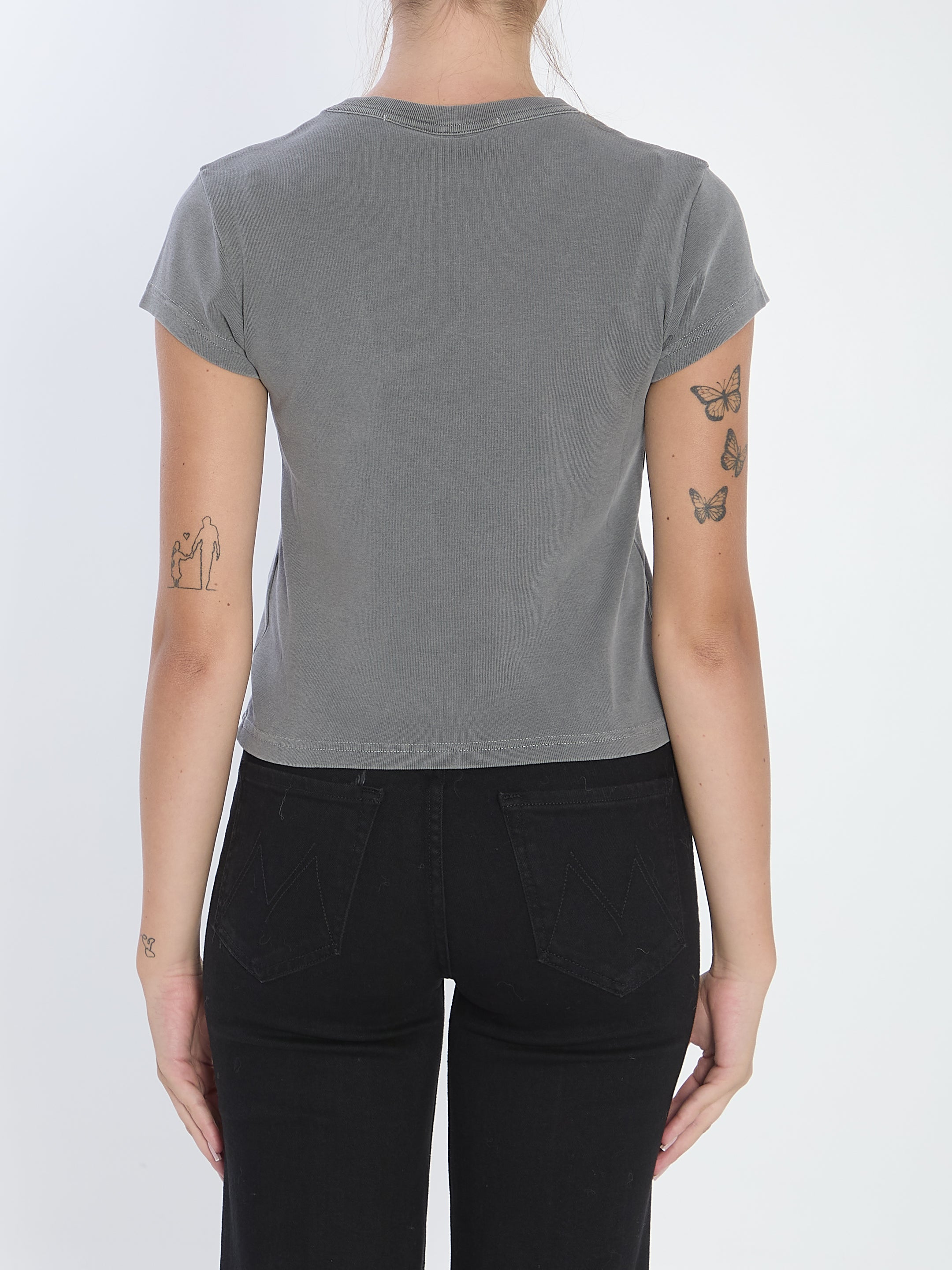ALEXANDER WANG Cropped Baby Tee with Hotfix Graphic