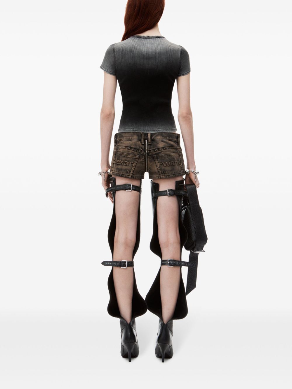 ALEXANDER WANG Rhinestone Logo T-Shirt - Slim Fit Size S