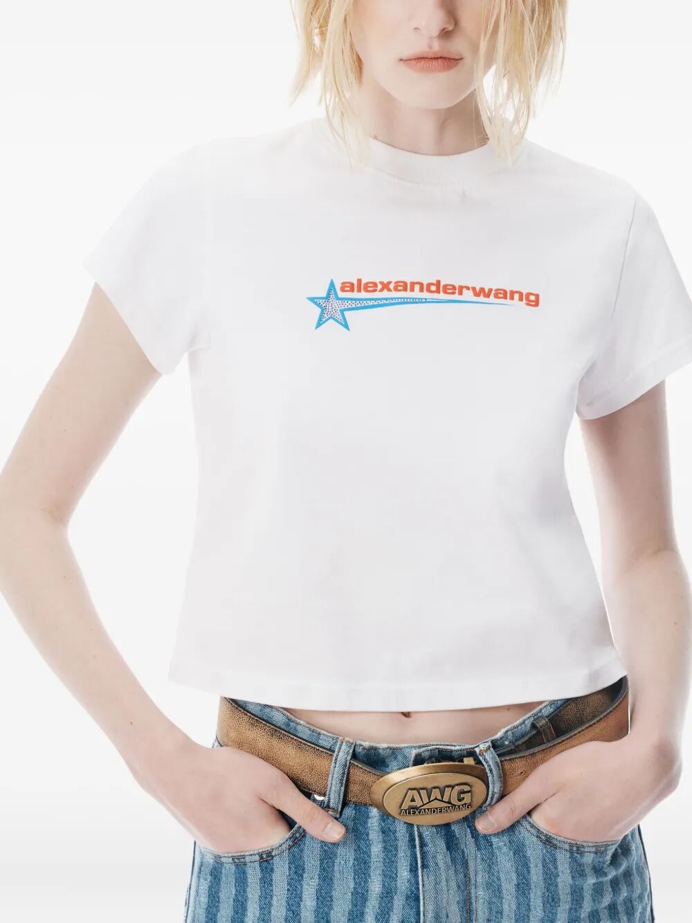 ALEXANDER WANG Crystal Hotfix Star T-Shirt - FW25 Women's