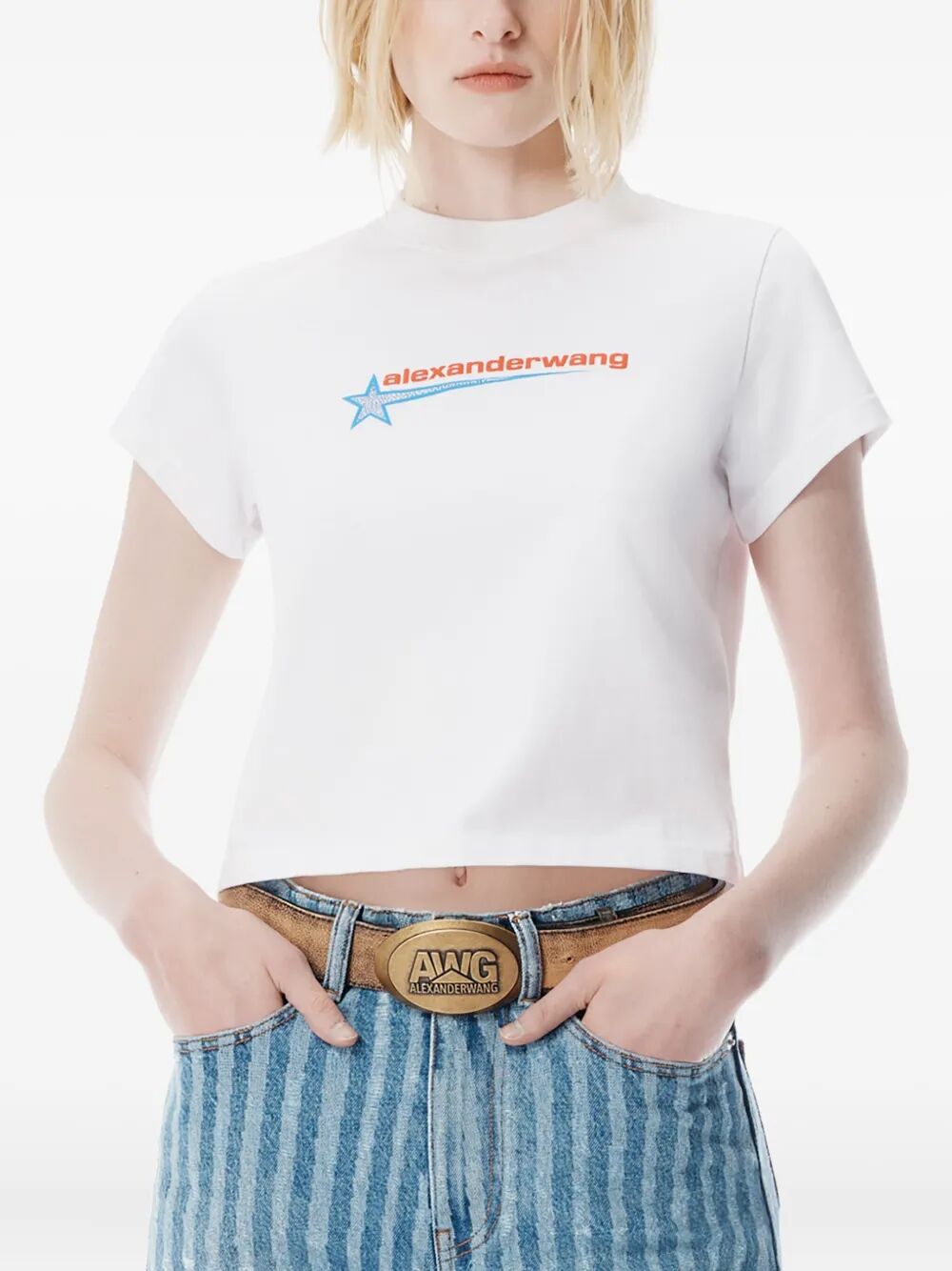 ALEXANDER WANG Crystal Hotfix Star T-Shirt - FW25 Women's