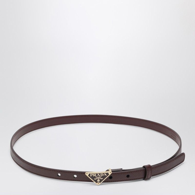 PRADA Saffiano Leather Belt with Triangle Logo