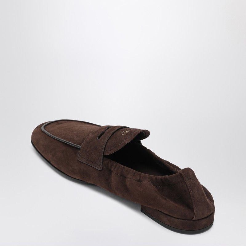 PRADA Suede Moccasin with Tone-on-Tone Mask for Women