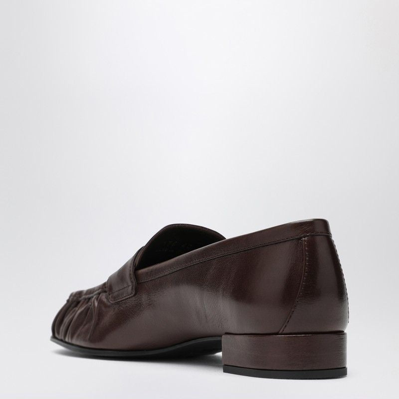 PRADA Ruched Loafers with Logo