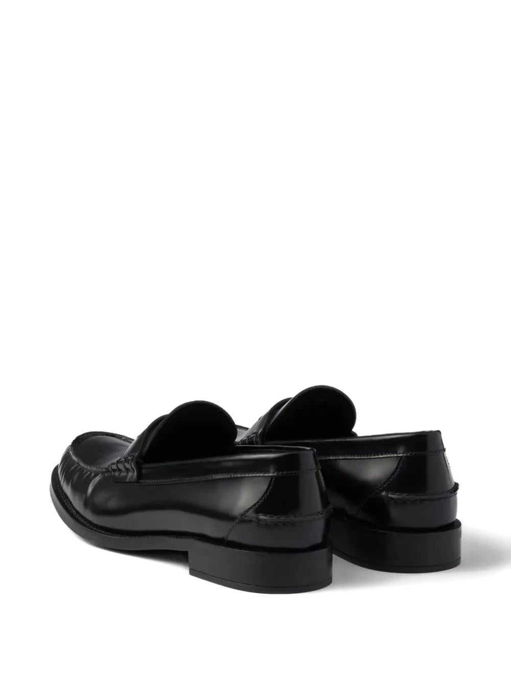 PRADA 20MM Brushed-Leather Band Loafers