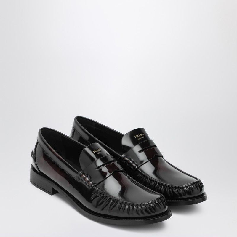 PRADA Polished Leather Loafers for Women - FW25 Edition