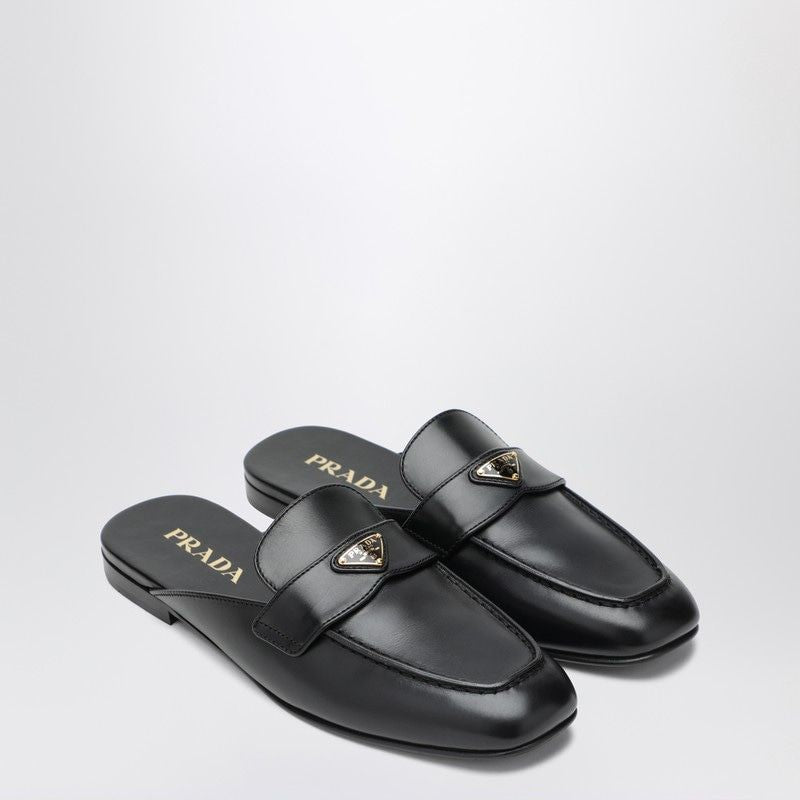 PRADA Elegant Flat with Enamel Logo Detail