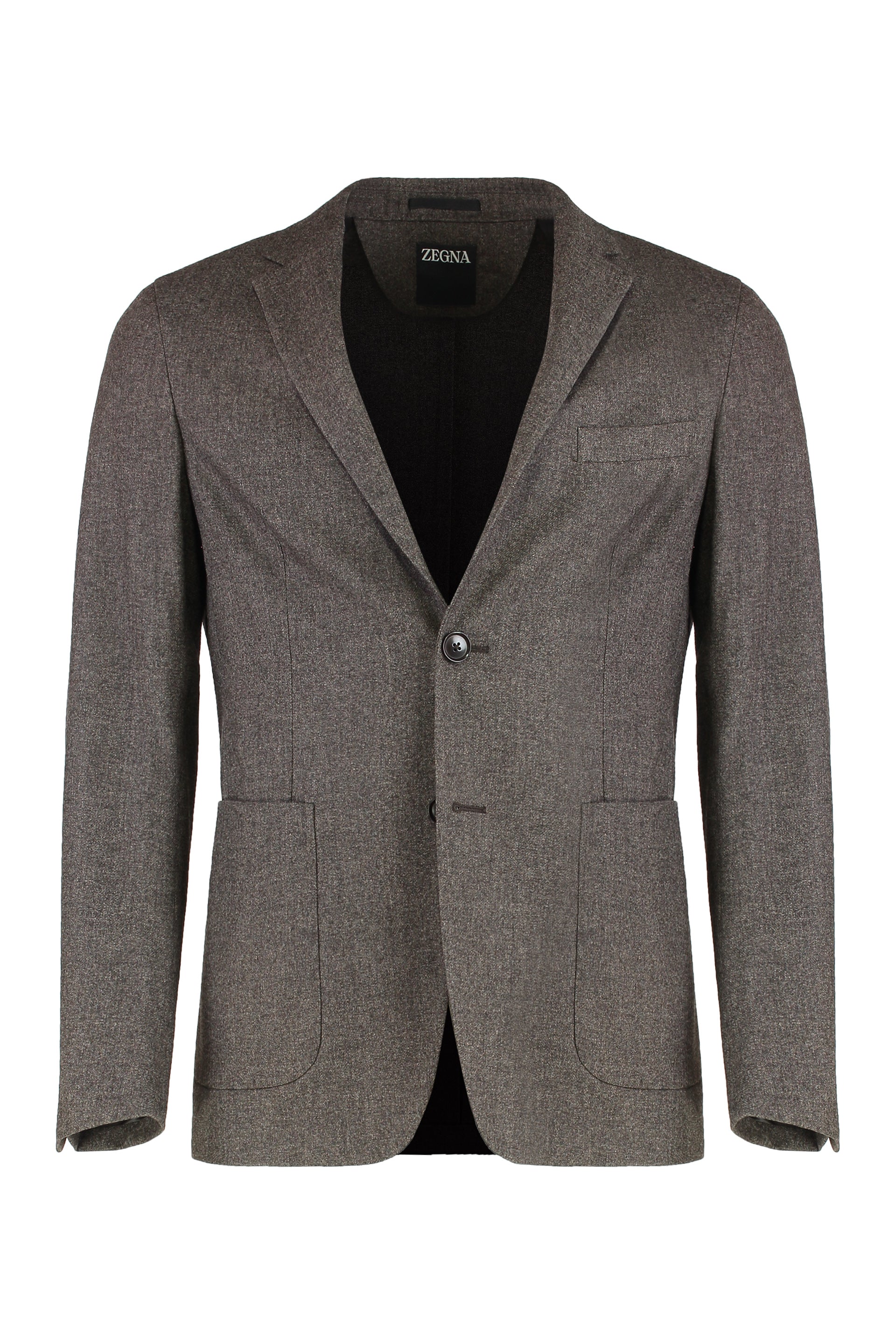 ZEGNA Single-Breasted Wool Blend Jacket for Men