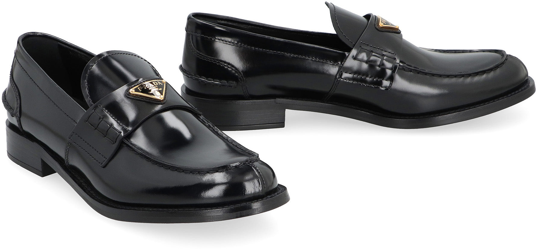 PRADA Women's Brushed Calfskin Round Toe Loafers