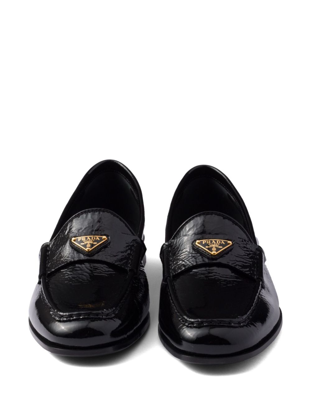 PRADA Women's Patent Leather Loafers with 2 cm Heel
