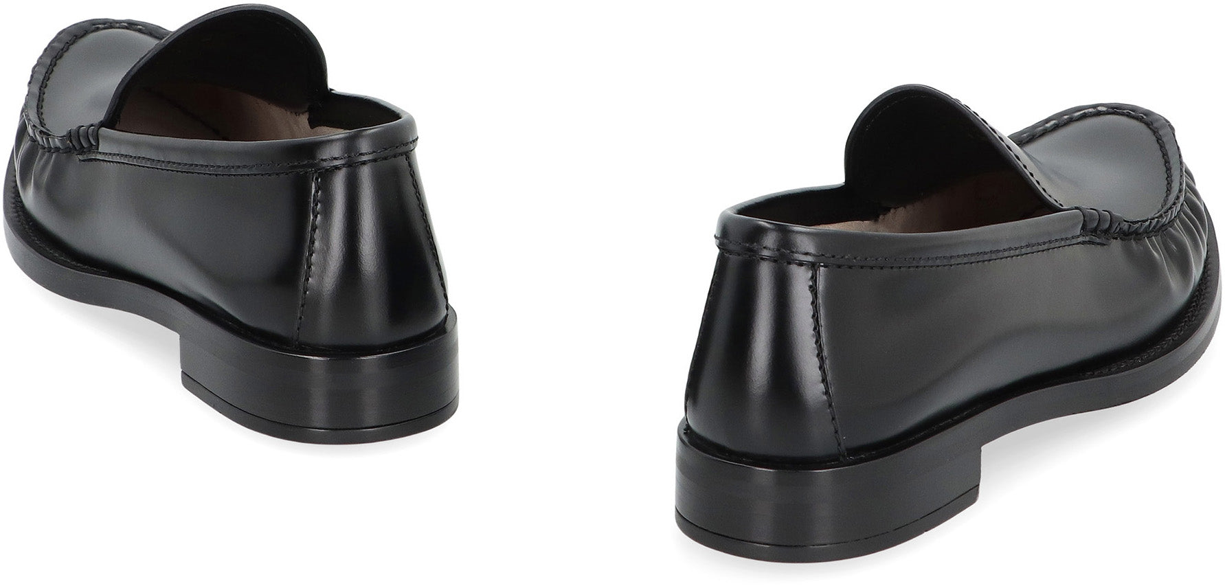 PRADA Women's Luxe Brushed Leather Loafers - Almond Toe