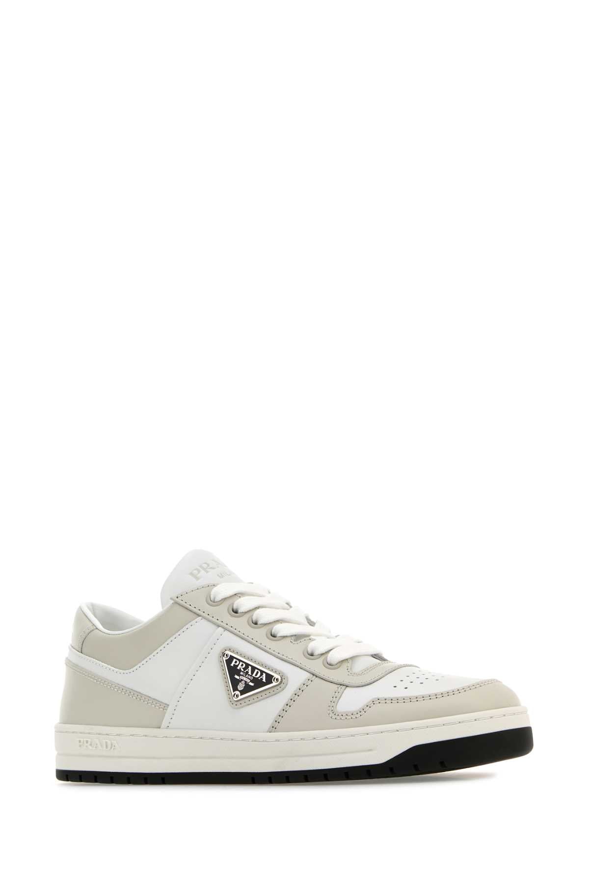 PRADA Two-Tone Leather Downtown Sneaker for Women