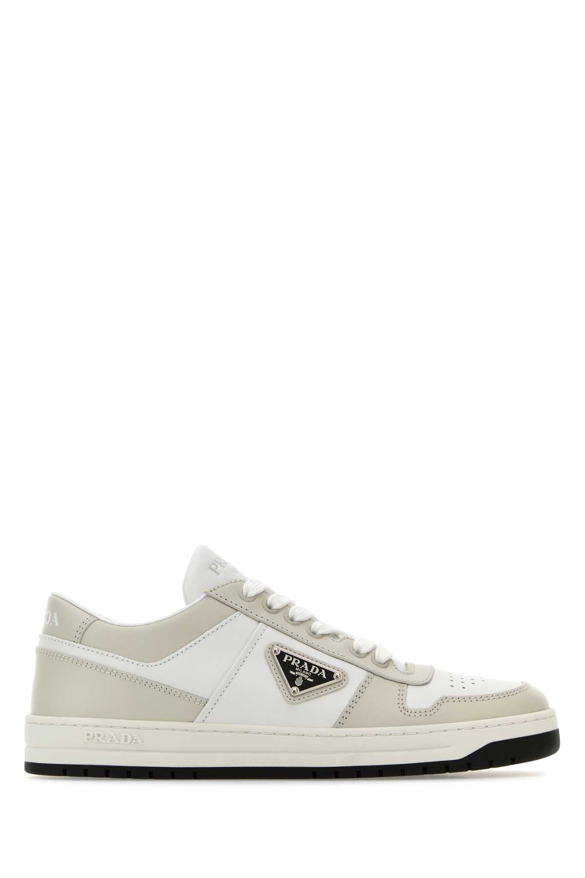 PRADA Two-Tone Leather Downtown Sneaker for Women