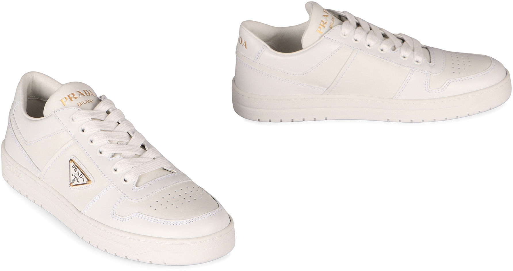 PRADA Leather Round Toe Sneakers for Women