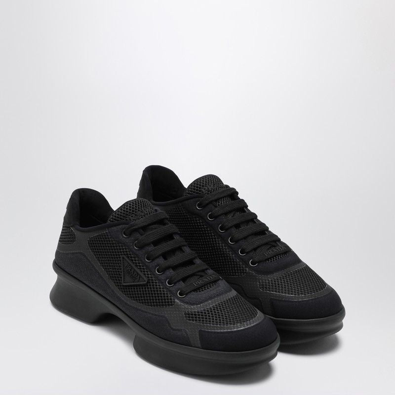 PRADA Low-Top Fabric and Mesh Sneakers for Women