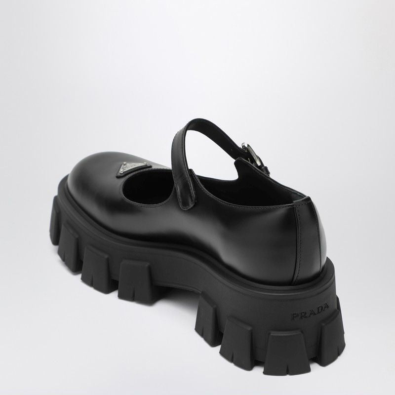 PRADA Leather Monolith Ballerinas