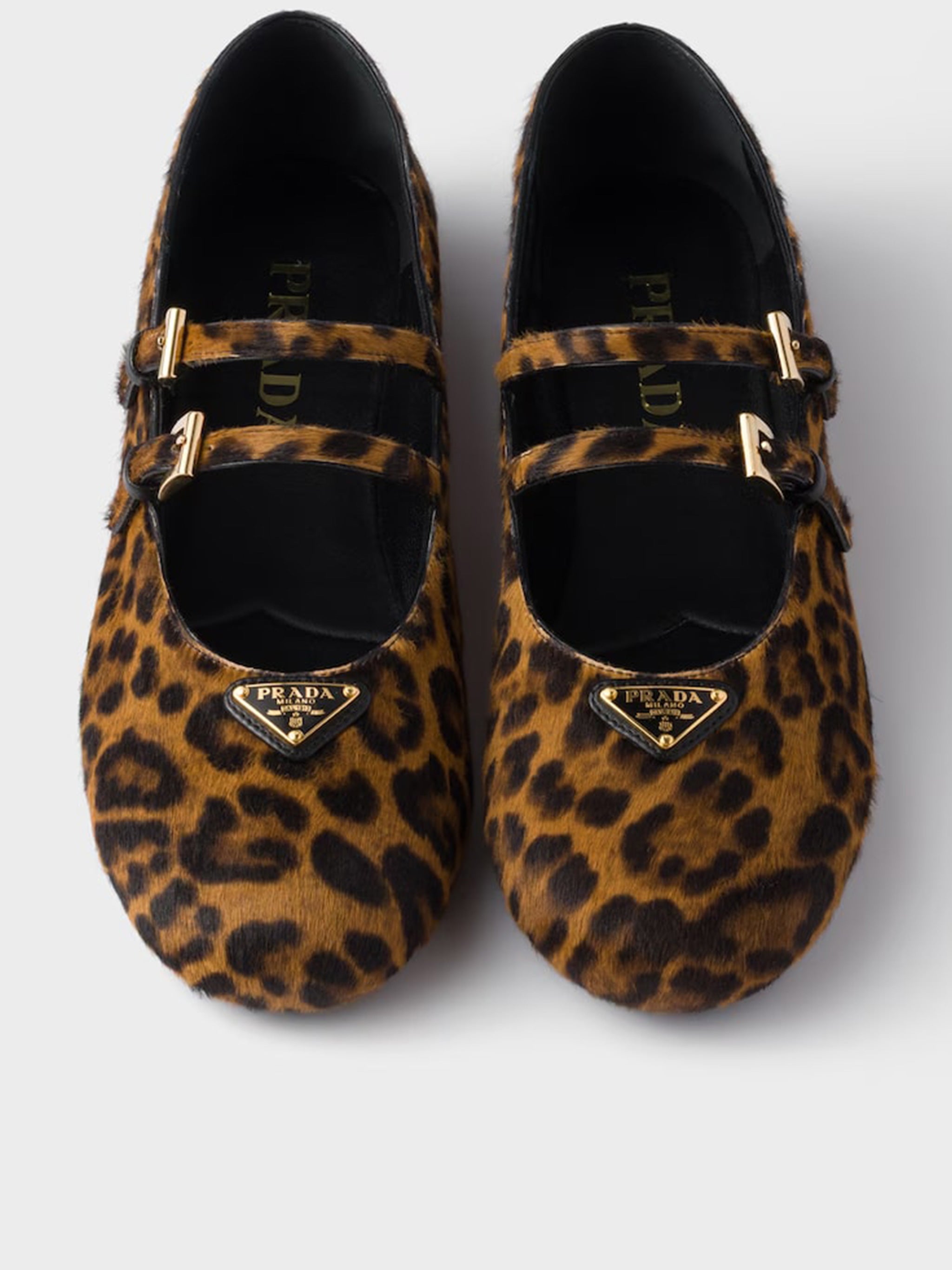 PRADA Printed Leather Ballerinas for Women - Fall 2025 Collection