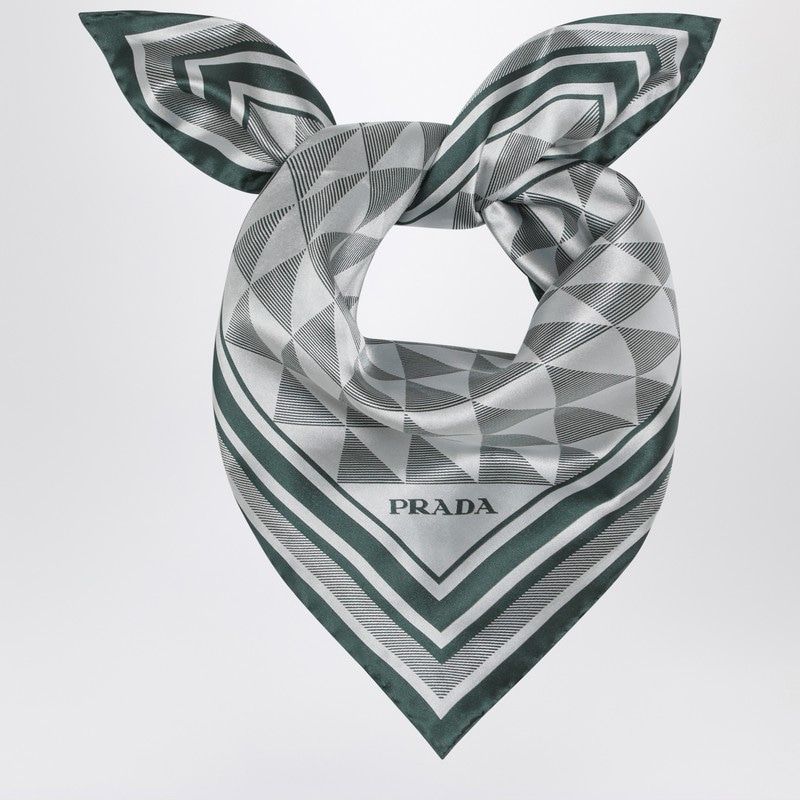 PRADA Geometric Printed Silk Twill Scarf 55X55