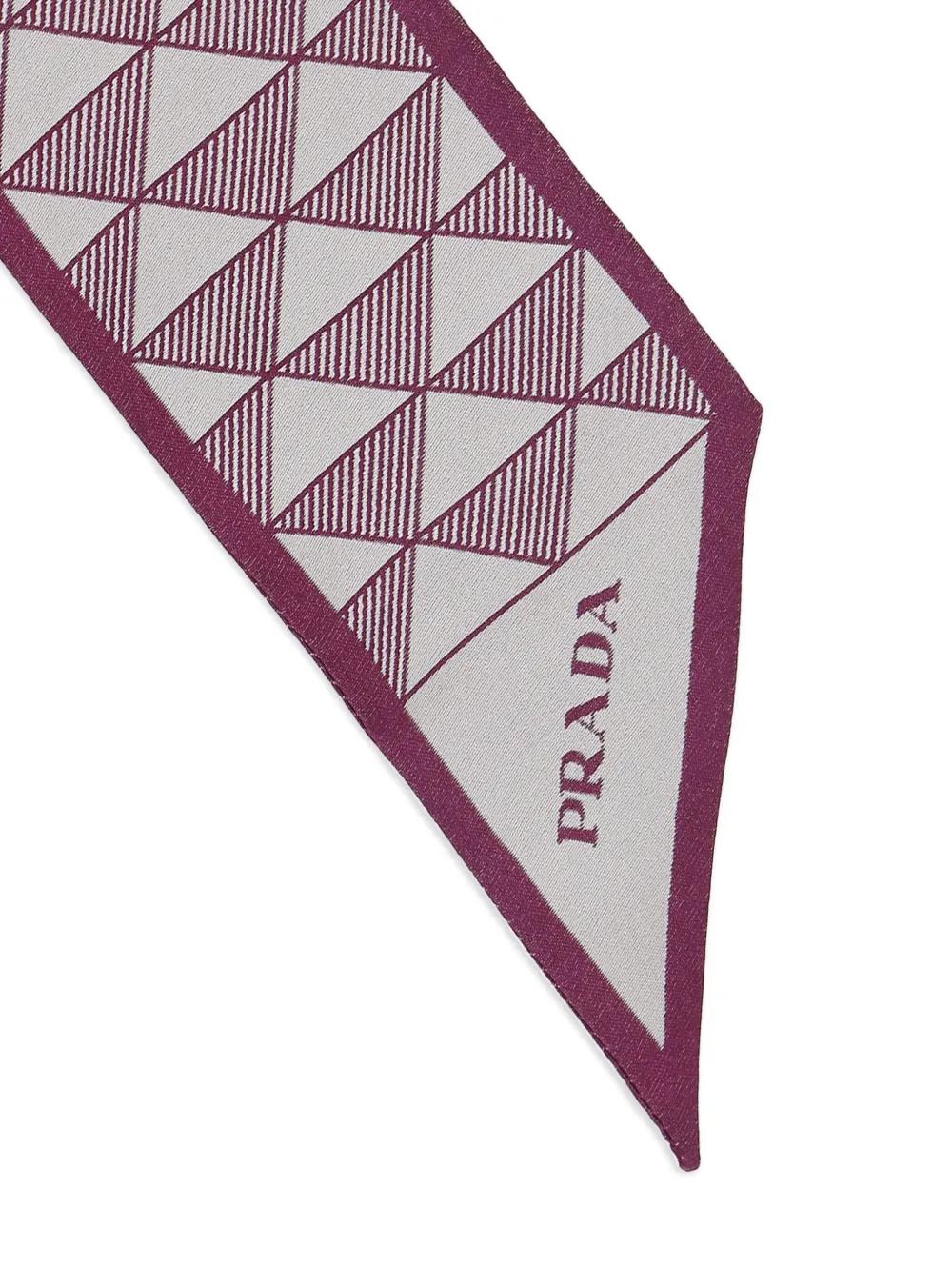 PRADA Geometric Pattern Scarf with Pointed Ends